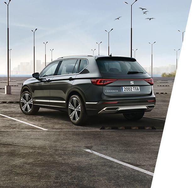 SEAT Tarraco XCELLENCE, Ansicht der Aussendetails des Grossraum-SUV von hinten