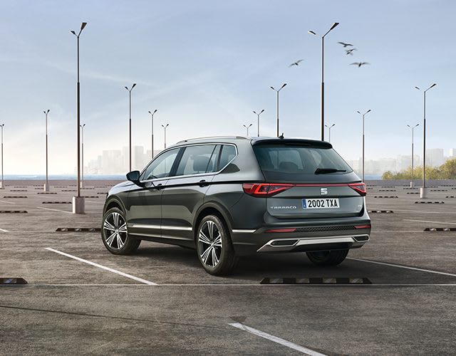 SEAT Tarraco XCELLENCE, Ansicht der Aussendetails des Grossraum-SUV von hinten