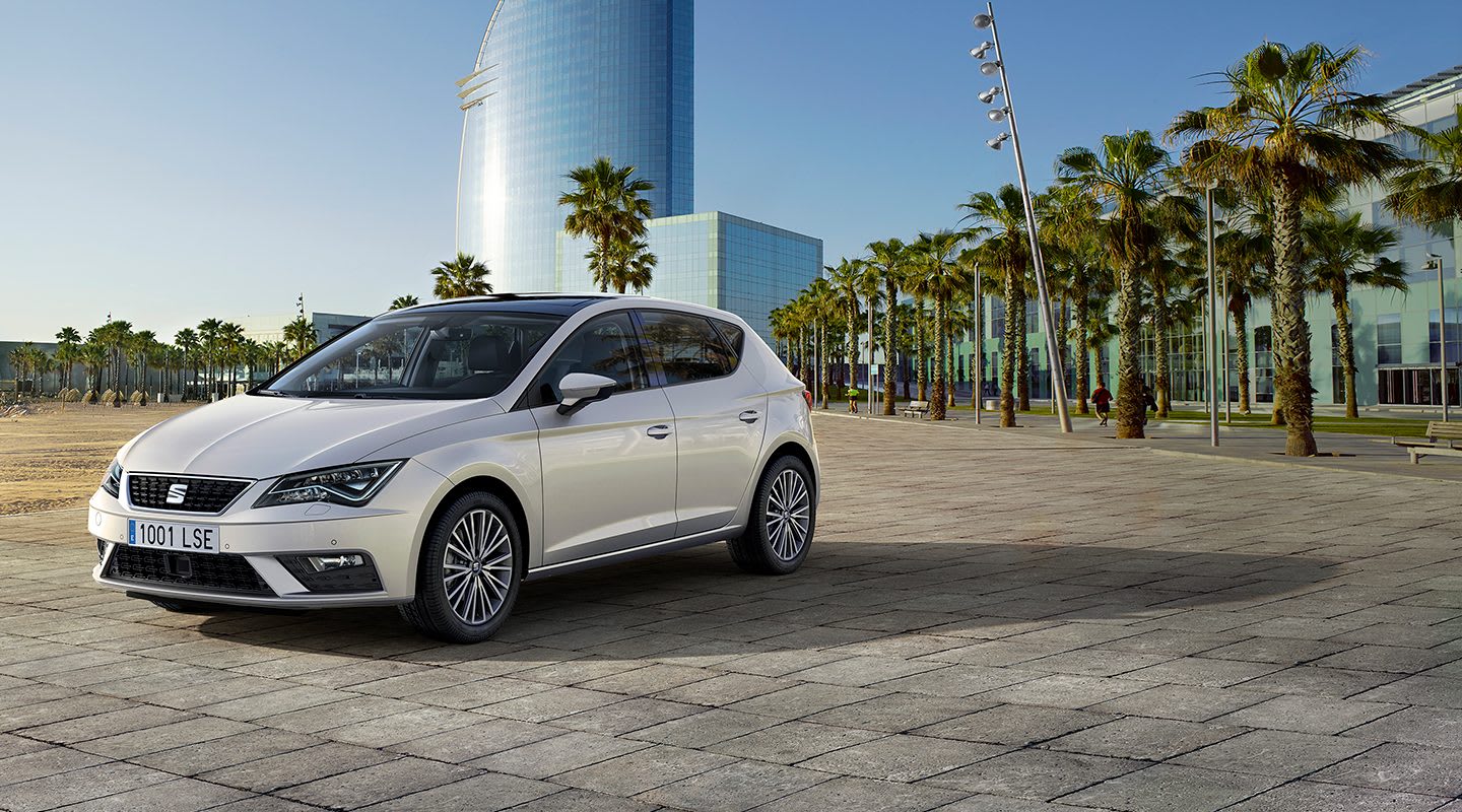 SEAT Leon car at Barcelona beach