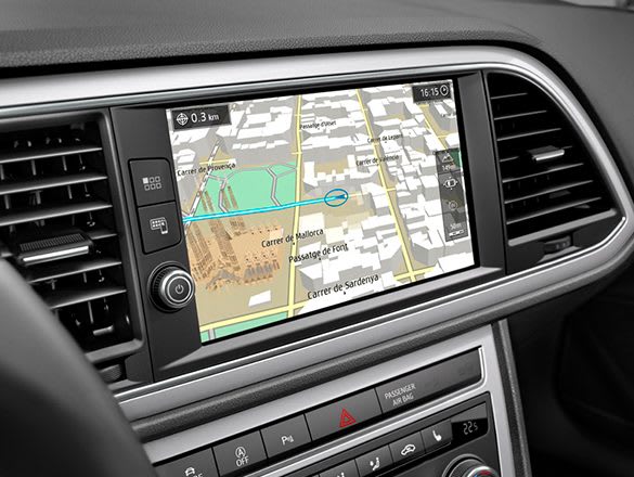 SEAT car interior dashboard console view
