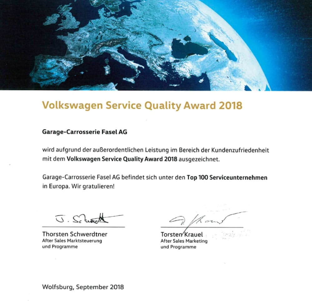Volkswagen-Service-Quality-Award
