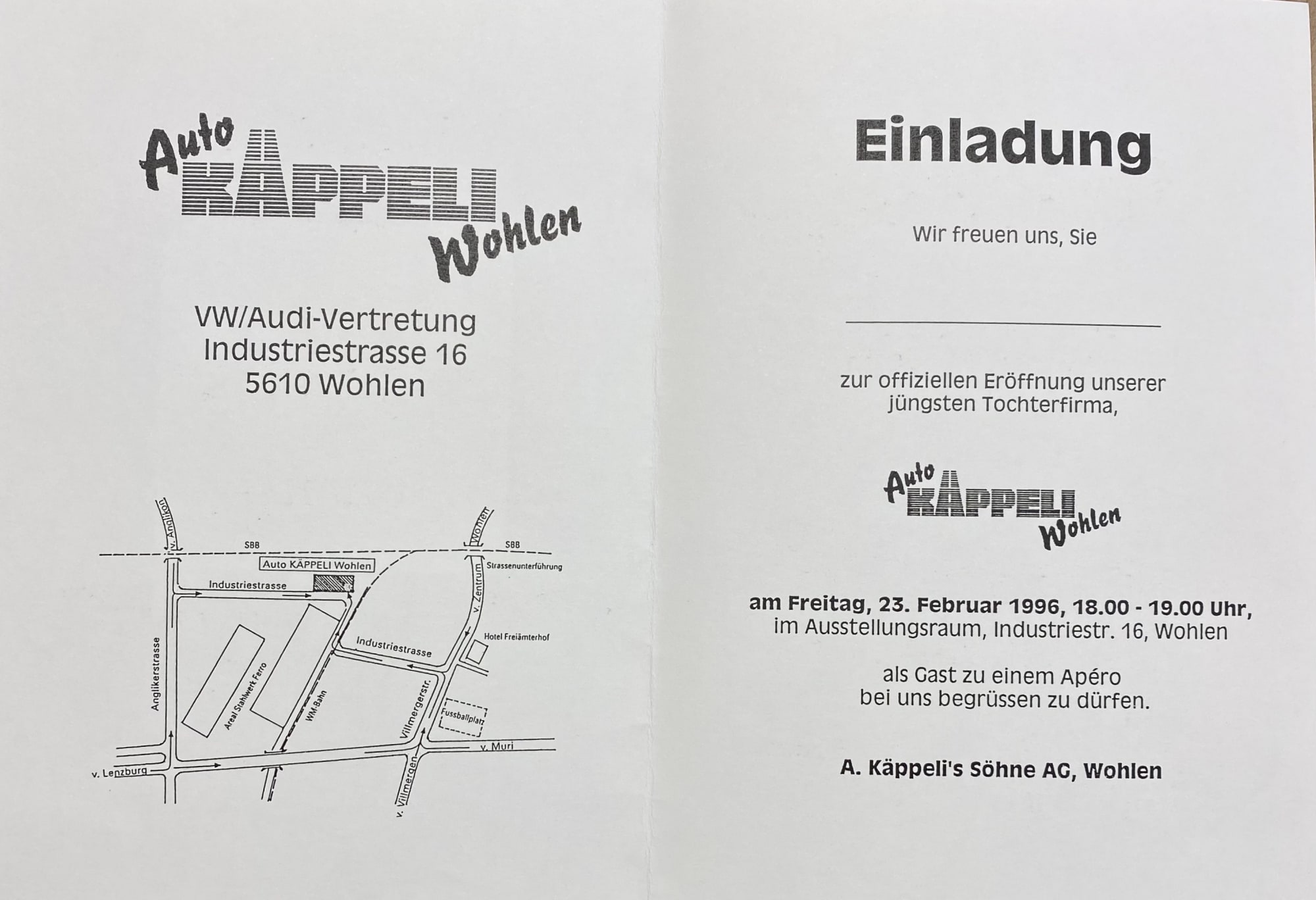 1996 Einladung Eröffnung